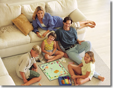 family playing boardgame