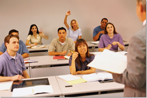 students asking questions