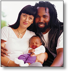 happy interracial family