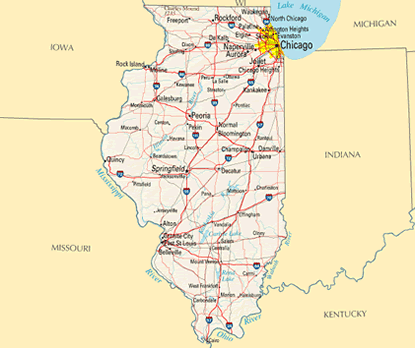 Download PDF map of Illinois