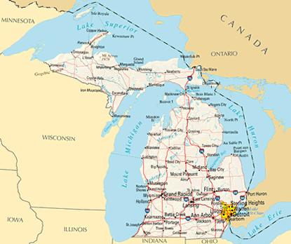 Download PDF map of Michigan