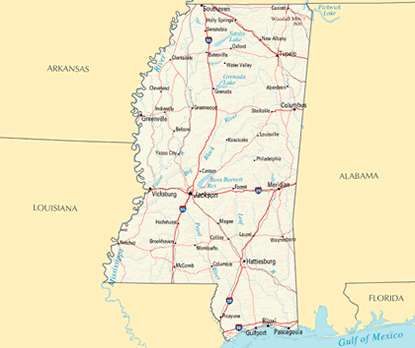 Download PDF map of Mississippi