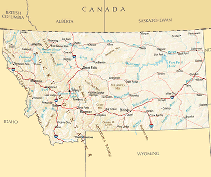 Download PDF map of Montana