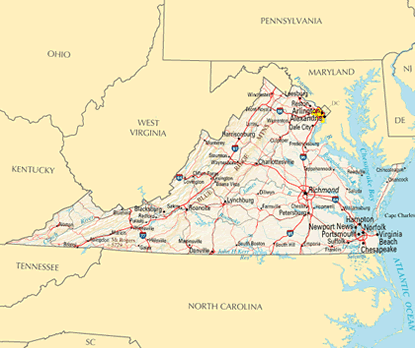 Download PDF map of Virginia