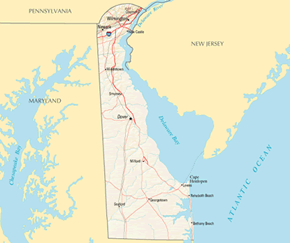 Download PDF map of Delaware