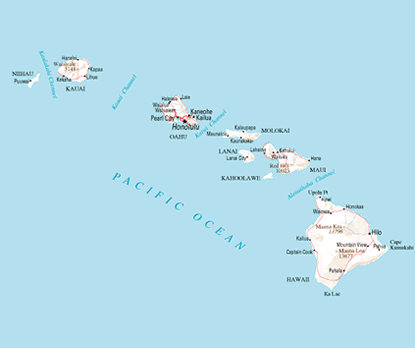 Download PDF map of Hawaii