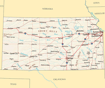 Download PDF map of Kansas