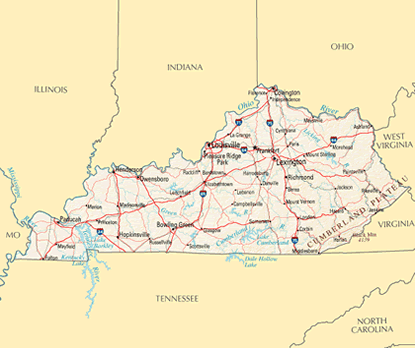Download PDF map of Kentucky