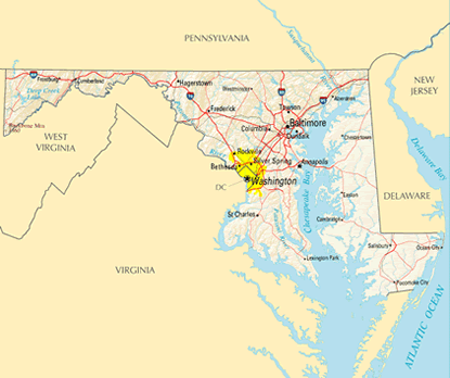 Download PDF map of Maryland