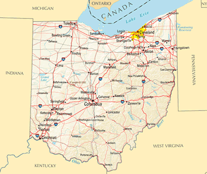 Download PDF map of Ohio