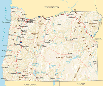 Download PDF map of Oregon