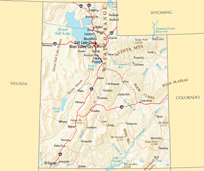 Download PDF map of Utah