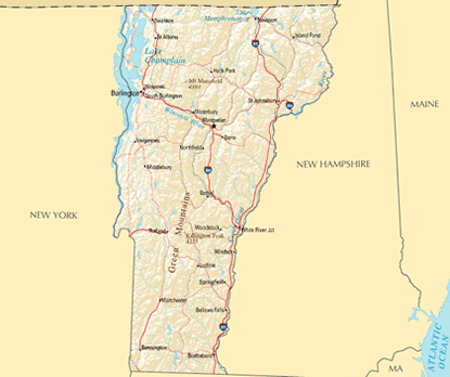 Download PDF map of Vermont