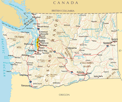 Download PDF map of Washington