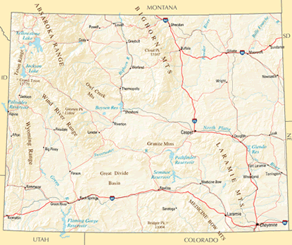 Download PDF map of Wyoming